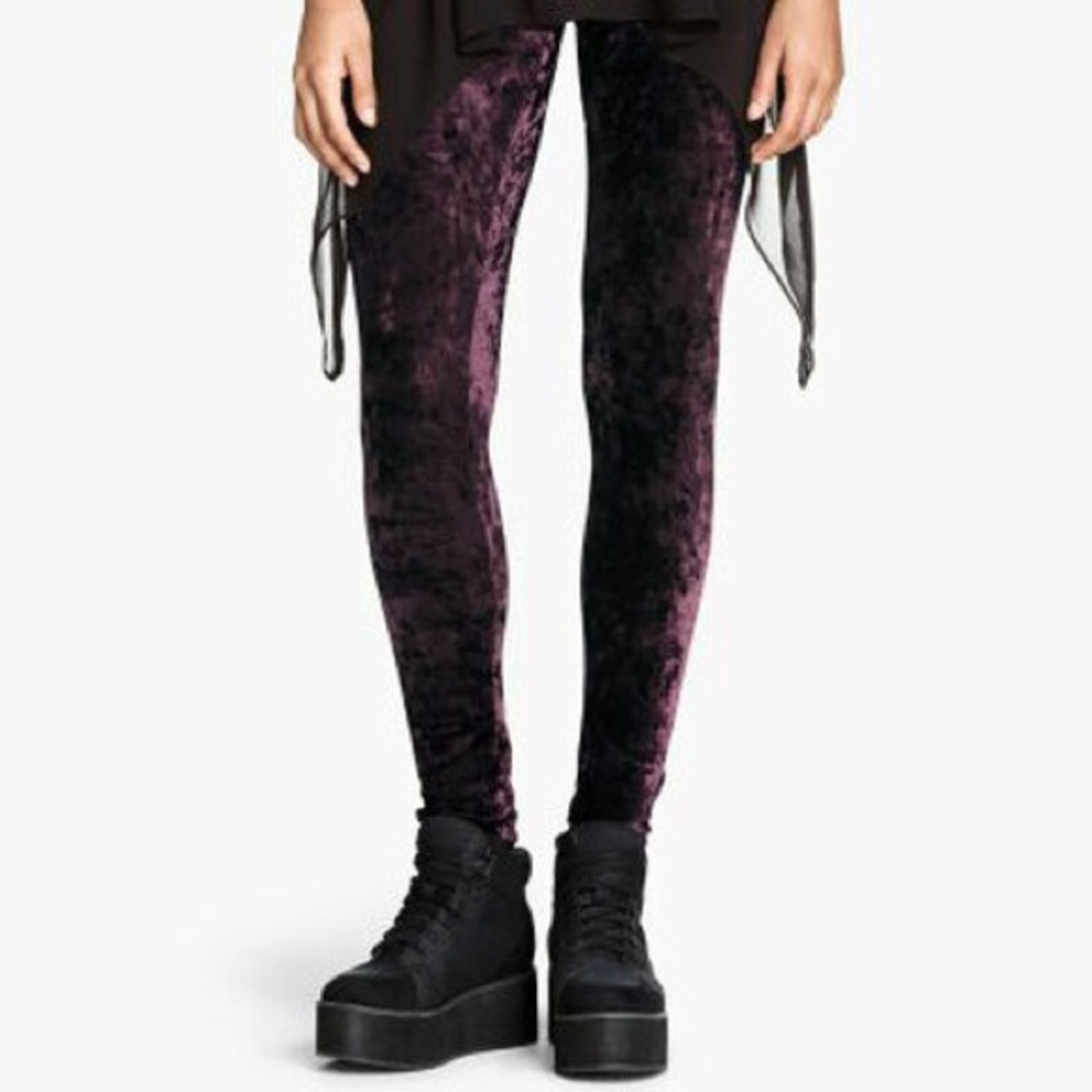 H&M Dark Purple Velvet leggings